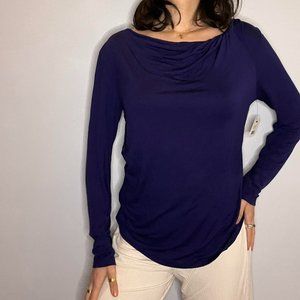 brand new with tag Tahari purple long sleeve cowl neck blouse